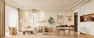 明月江南110㎡奶油風(fēng)